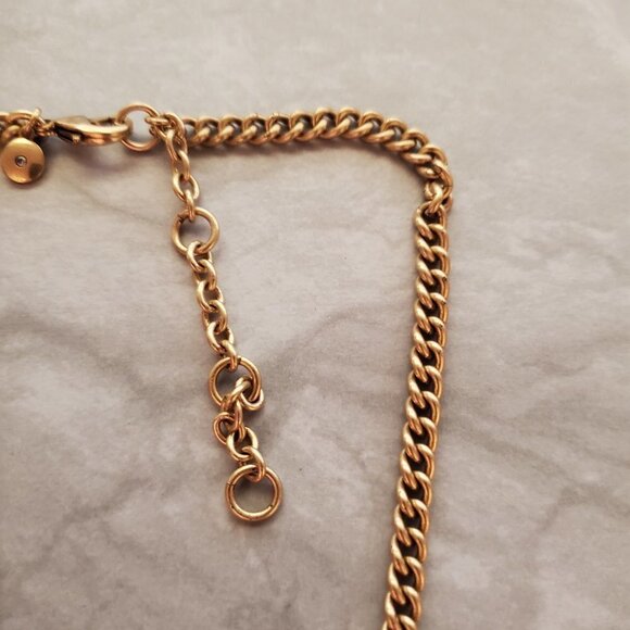 🧡 J.Crew Orange Iridescent Rhinestones Crystal Cluster Statement Necklace 🧡 - Picture 3 of 15